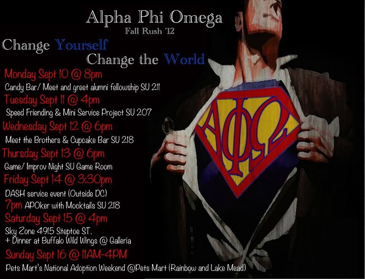 alpha Phi Omega Co-Ed Service Fraternity RUSH Week
