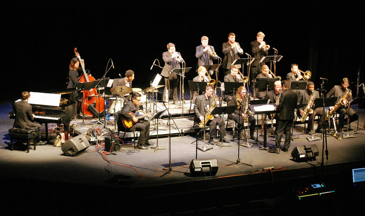 UNLV Jazz I Ensemble performs on stage