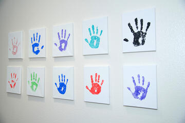 series of handprints artwork