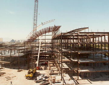 photo of Lied Library during construction