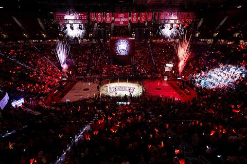 Inside the Thomas &amp; Mack Center during a sporting event