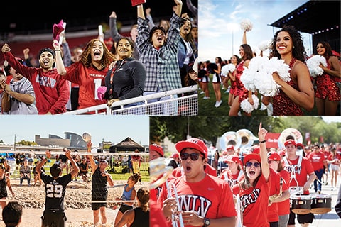 Collection of photos showing students at campus events