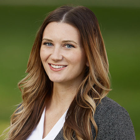 A woman smiling.