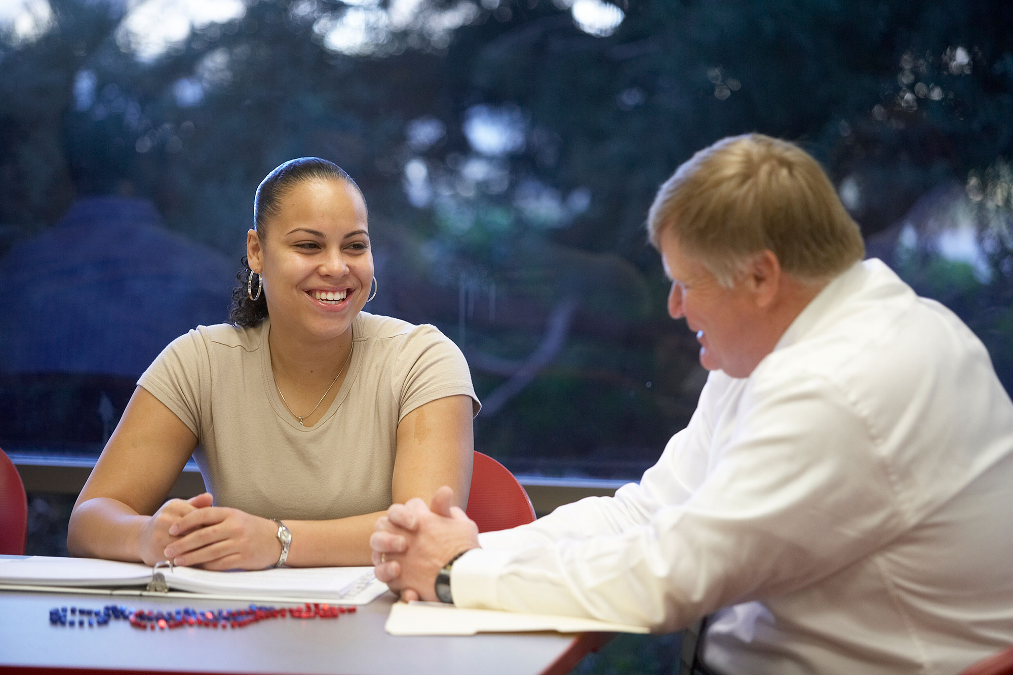 Dr. Jack Schibrowsky meeting with a student