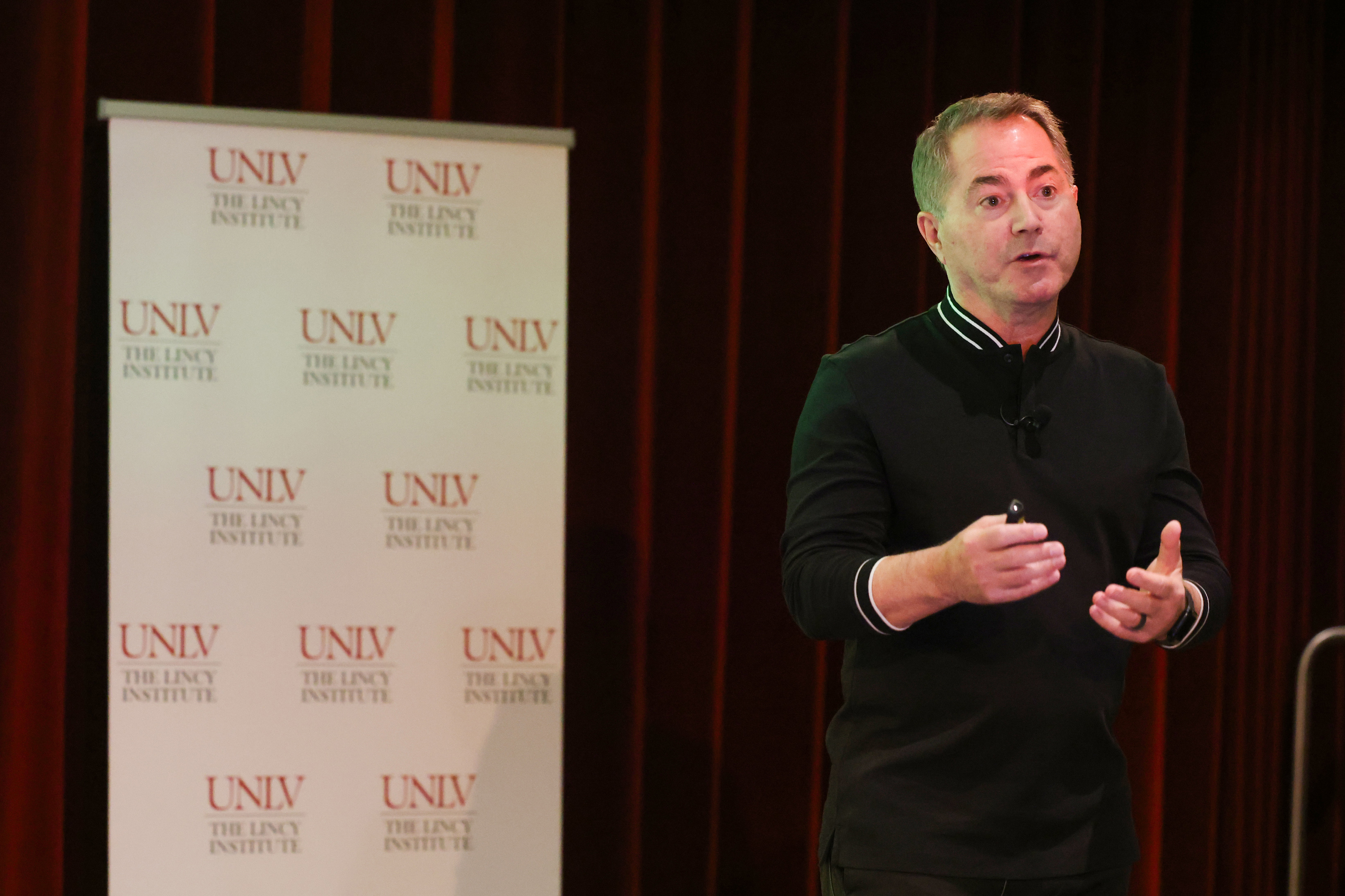 A person giving a speech