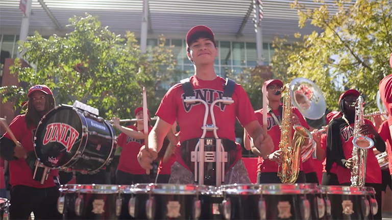 U.N.L.V. Band members performing