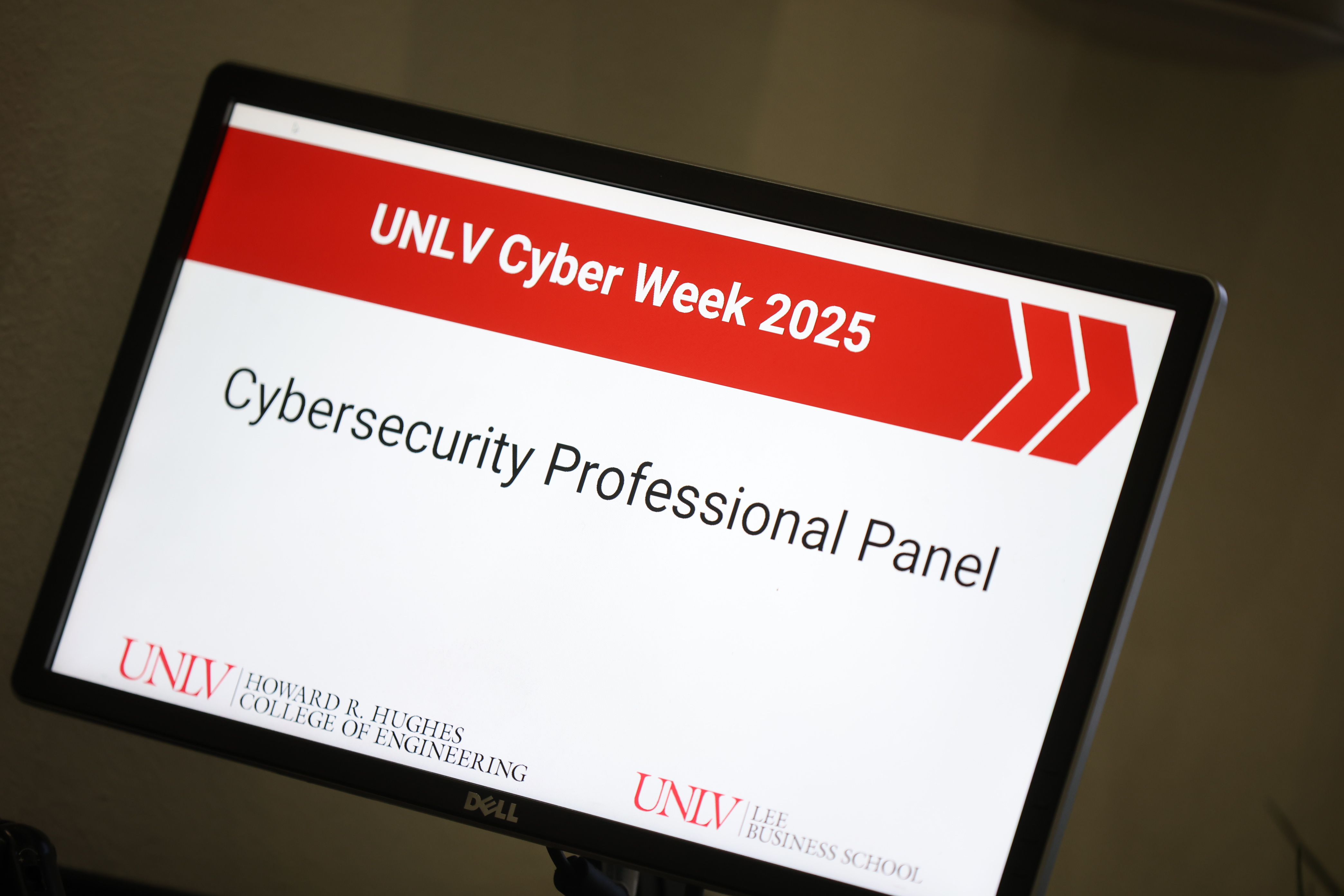 a screen showing words "Cybersecruity Professional Panel