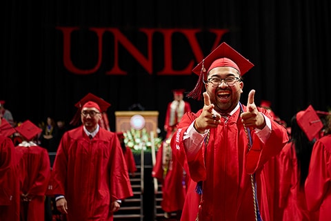 Students celebrate during commencement