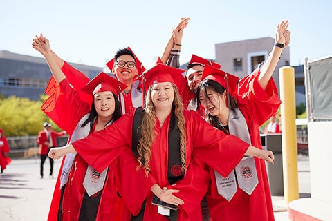 A group of students pose together