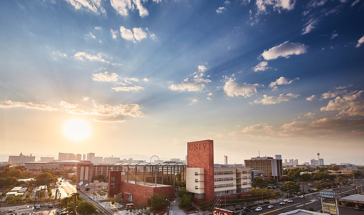 U.N.L.V. campus during sunset