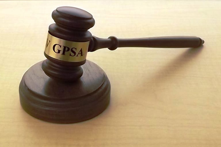 Mallet wih the letters G.P.S.A.