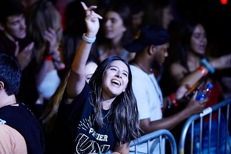 Crowd of students at event