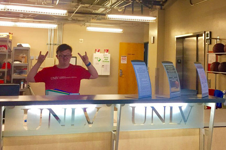 Project FOCUS student worker in an office setting