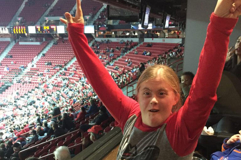 Project FOCUS student celebrating at a basketball game