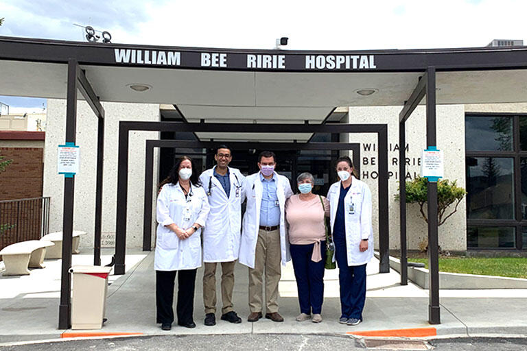 The Nevada RESEP team standing in front of their most recent clinic in Ely