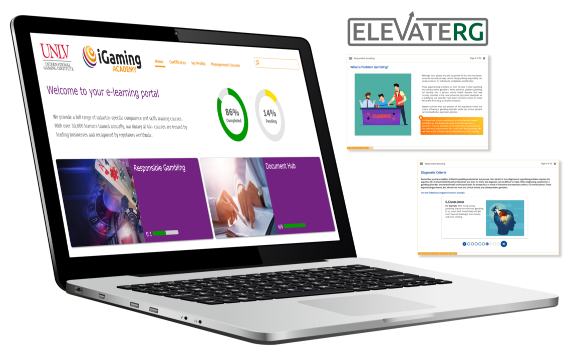ElevateRG example online training screen