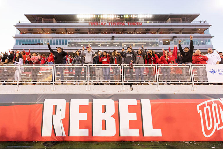 People cheering at a game.