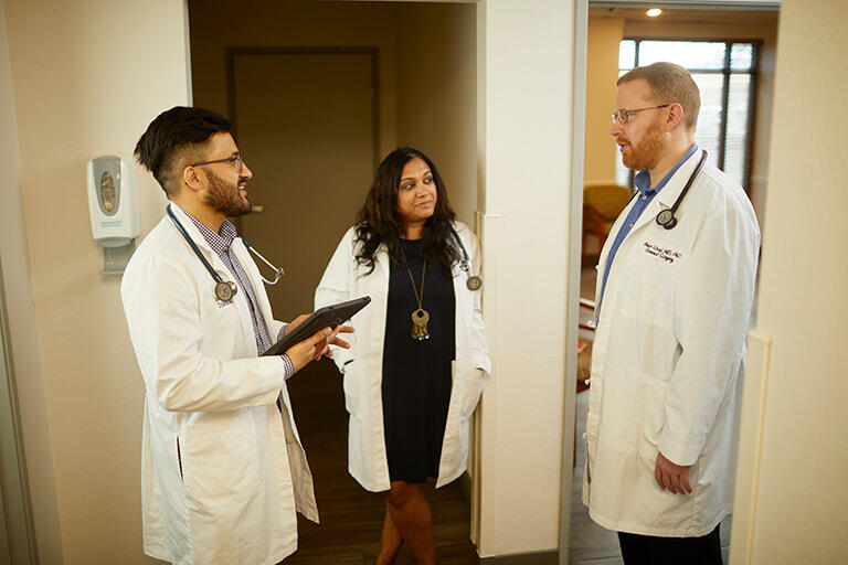 Medical residents working.