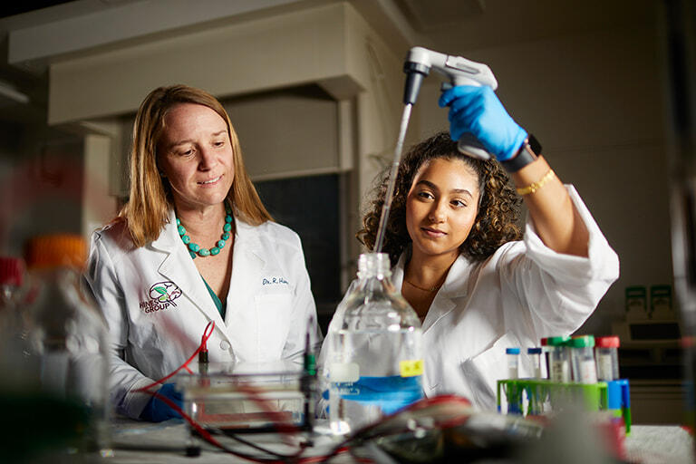 Student employees working.