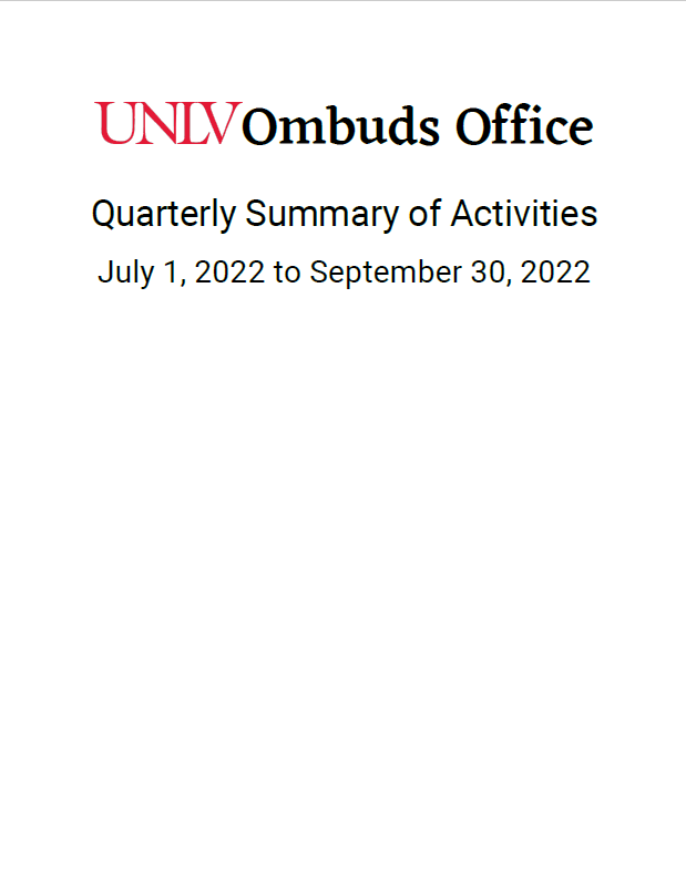 Ombuds Office 2022 Third Quarter Report