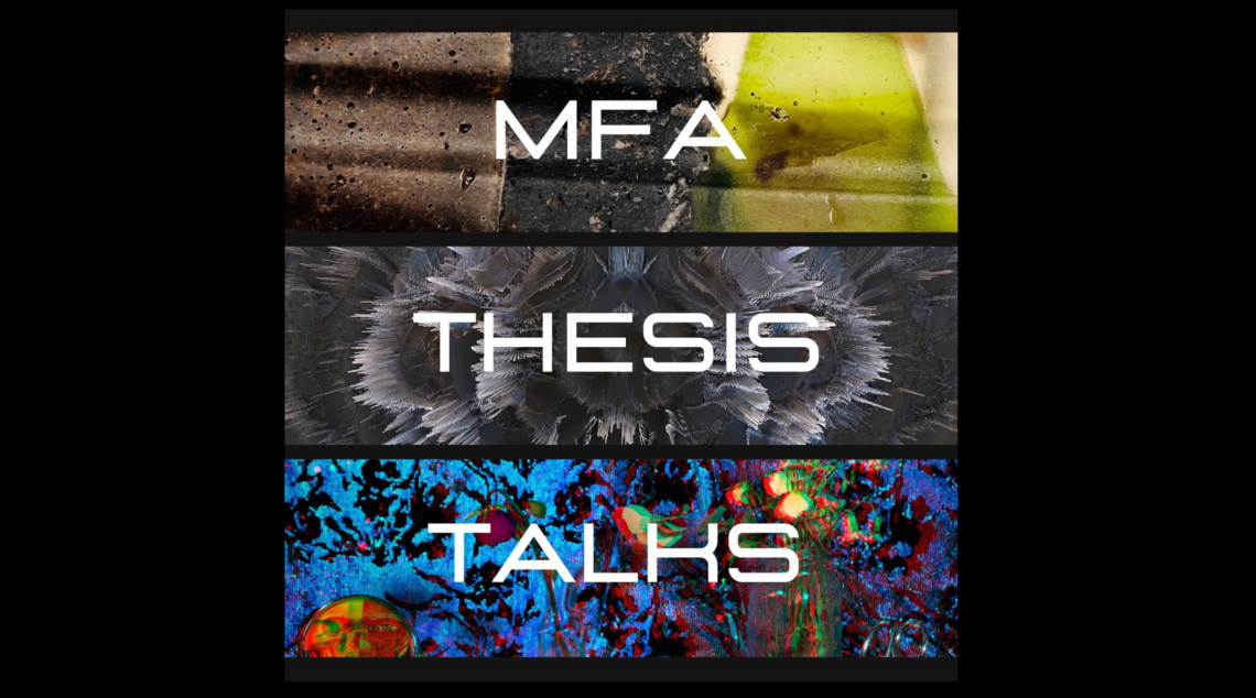 UNLV Art Banner that says &quot;MFA THESIS TALKS&quot;