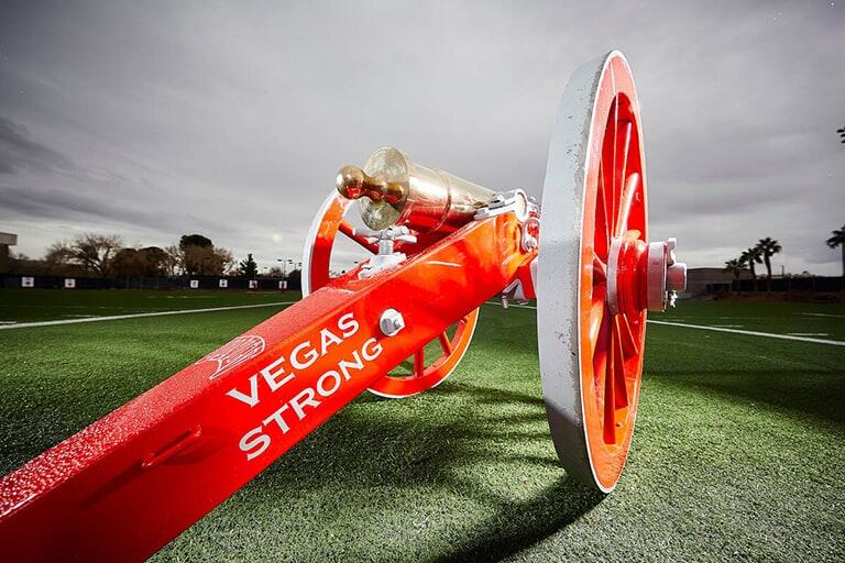 Fremont Cannon painted red