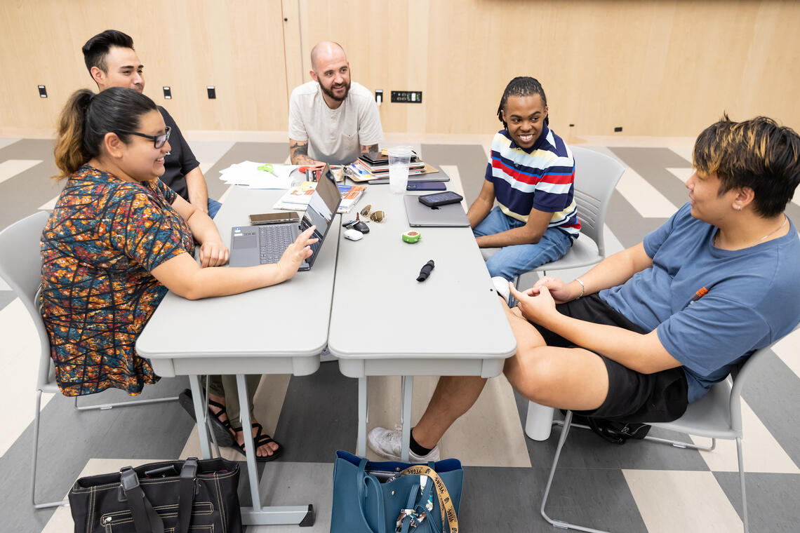 people gathering at a table