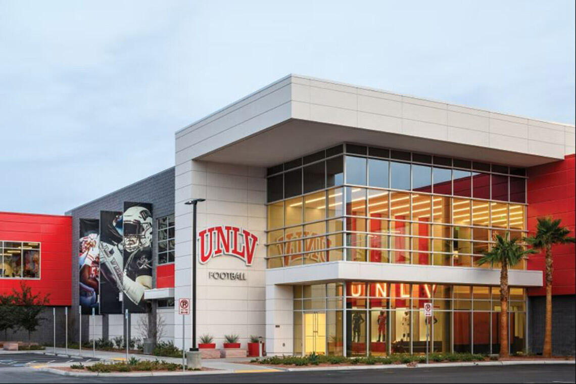 Exterior view of Fertitta Football Complex