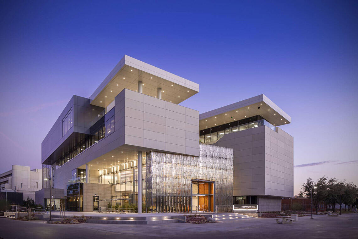 Exterior view of the Hospitality Hall