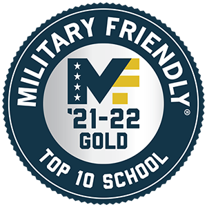 Military Friendly Top 10 School for 2021-2022 logo