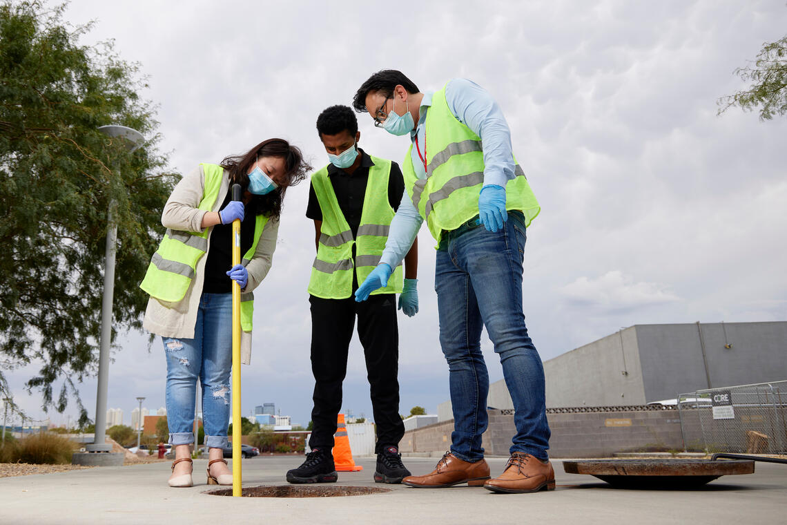 People wearing construction vests 