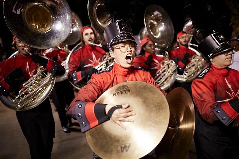 Student band members playing