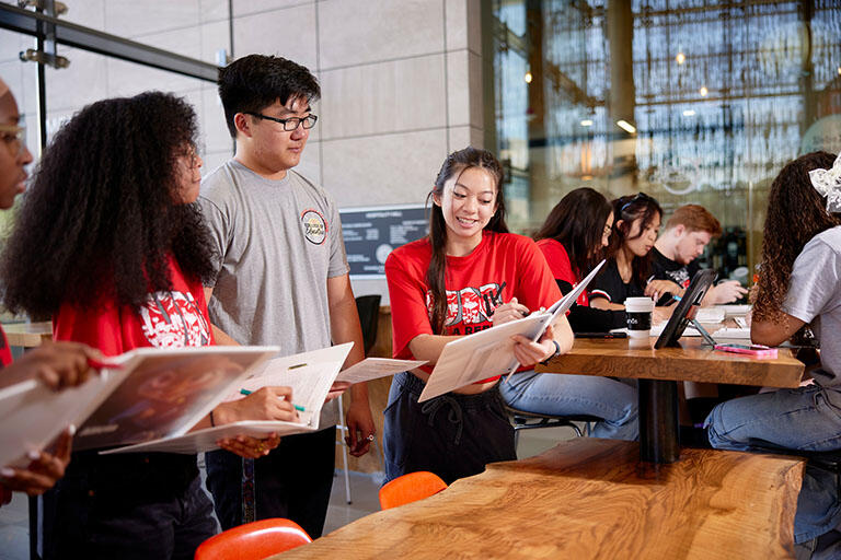 Group of students working together