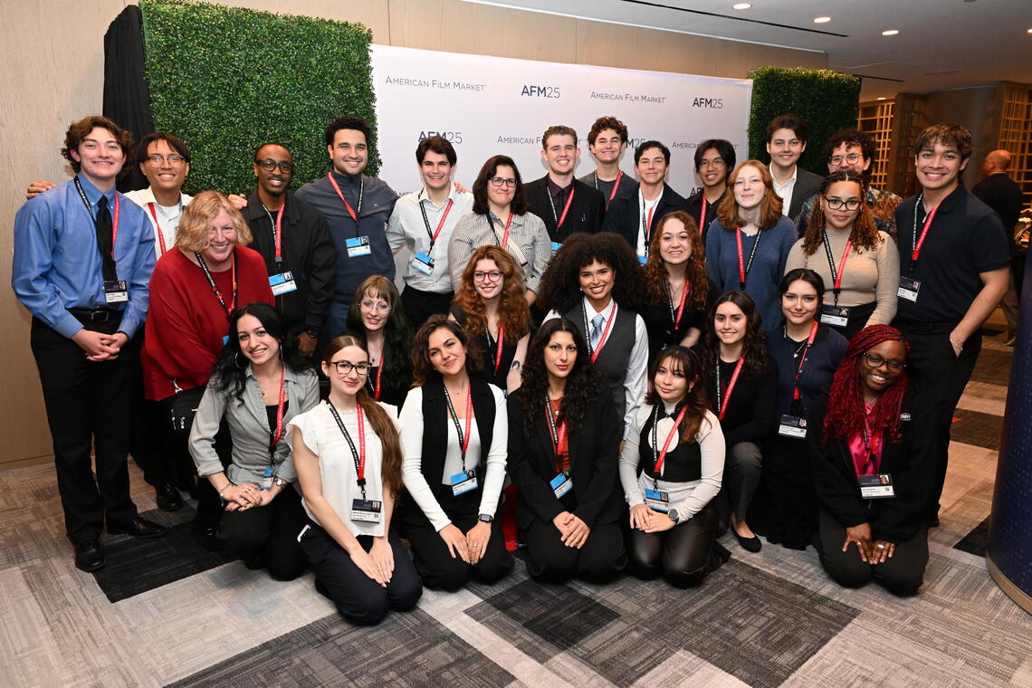 a large group of students from UNLV in LA at the American Film Market