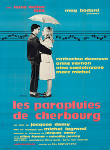 A poster for "Les Parapluies de Cherbourg"
