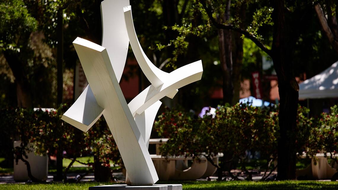 Outside abstract sculpture