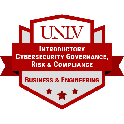 Introductory Cybersecurity Governance, Risk and Compliance Badge