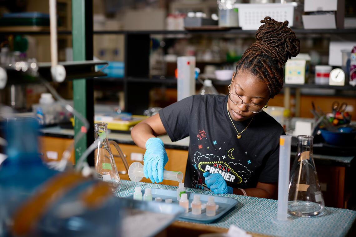 A person inside a science lab