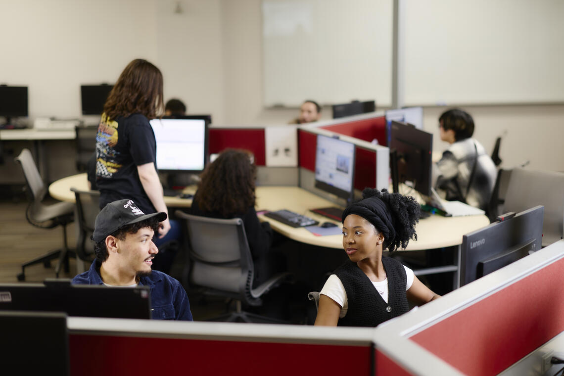 Students working at their desk