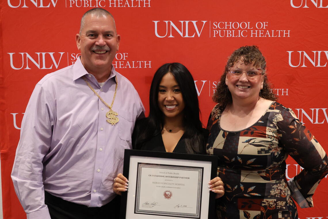 Photo of an internship being given to a student for public health