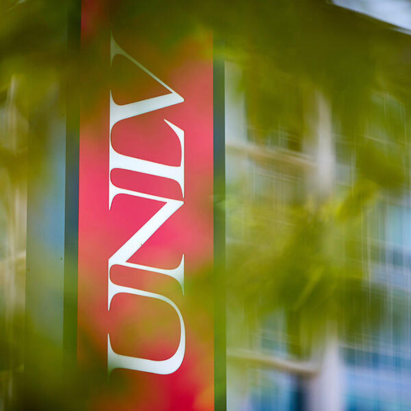 A UNLV banner