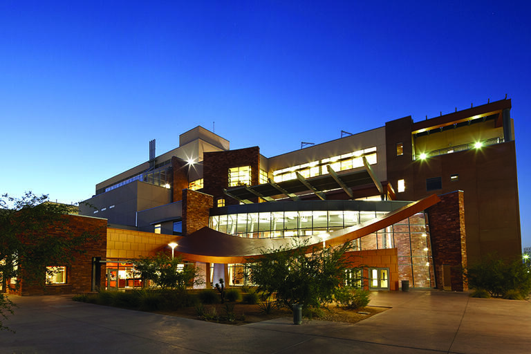 Evening shot of the Science & Engineering Building