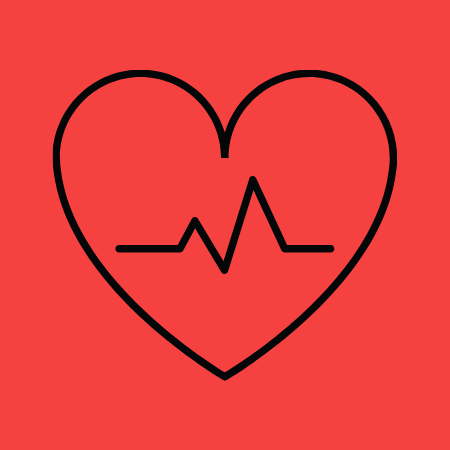 Drawing of a heart with an E-K-G line going through 