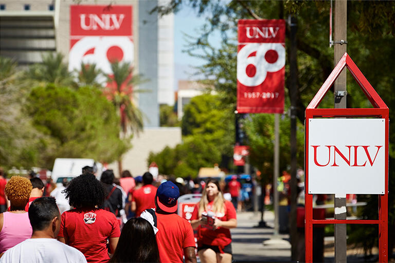 60th Anniversary Banners on academic mall.