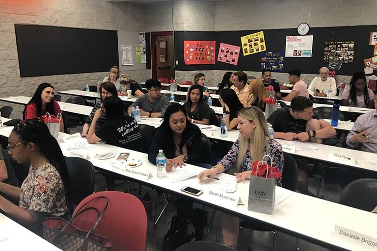 Classroom full of students.
