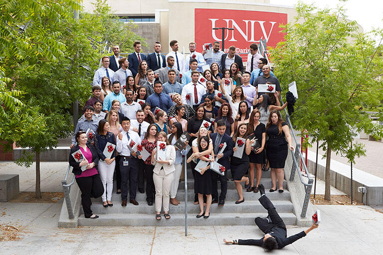 Kirk Kerkorian School of Medicine at UNLV Class of 2021 Stethoscope Celebration group portrait on July 17, 2017.