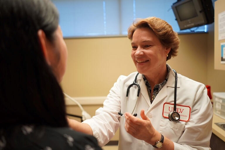 Doctor talking to patient