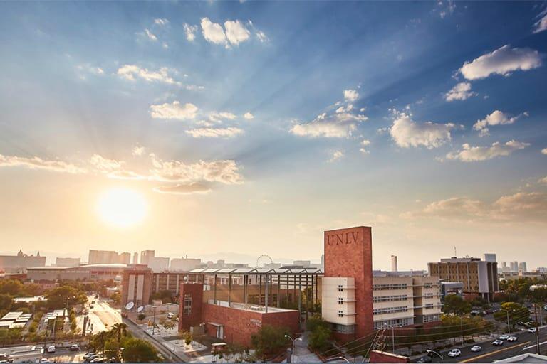 View of U.N.L.V. campus from the sky.