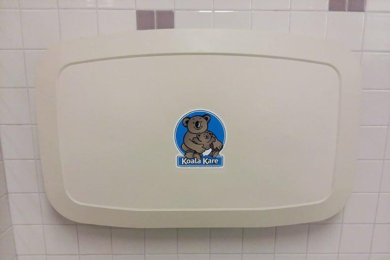 changing station in bathroom