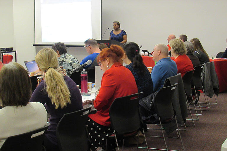 People sitting in a meeting
